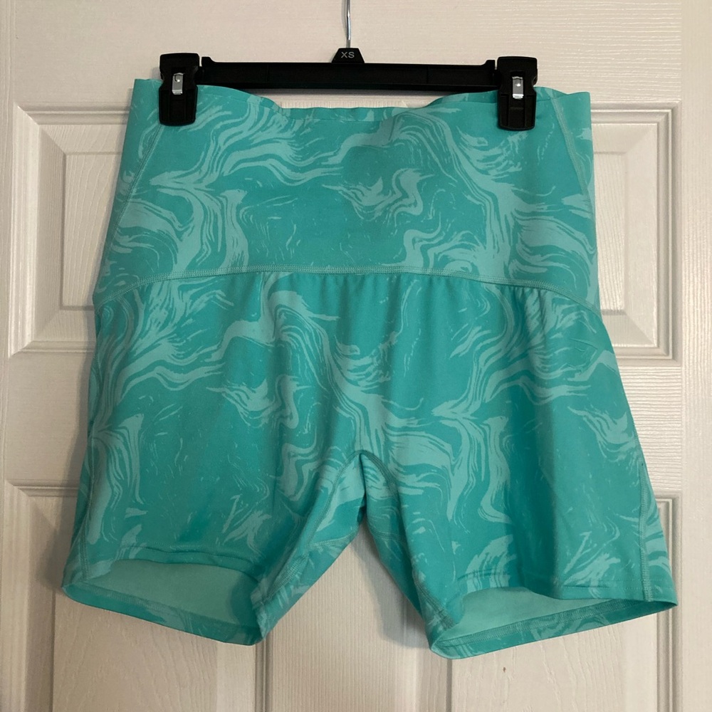 Gymshark Power Shorts - Turquoise Print, XXL